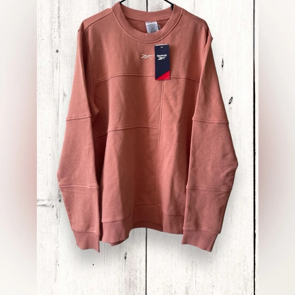 Reebok Men’s MYT Minimal Waste Crewneck Sweatshirt Canyon Coral Sz Large NWT - Picture 3 of 8